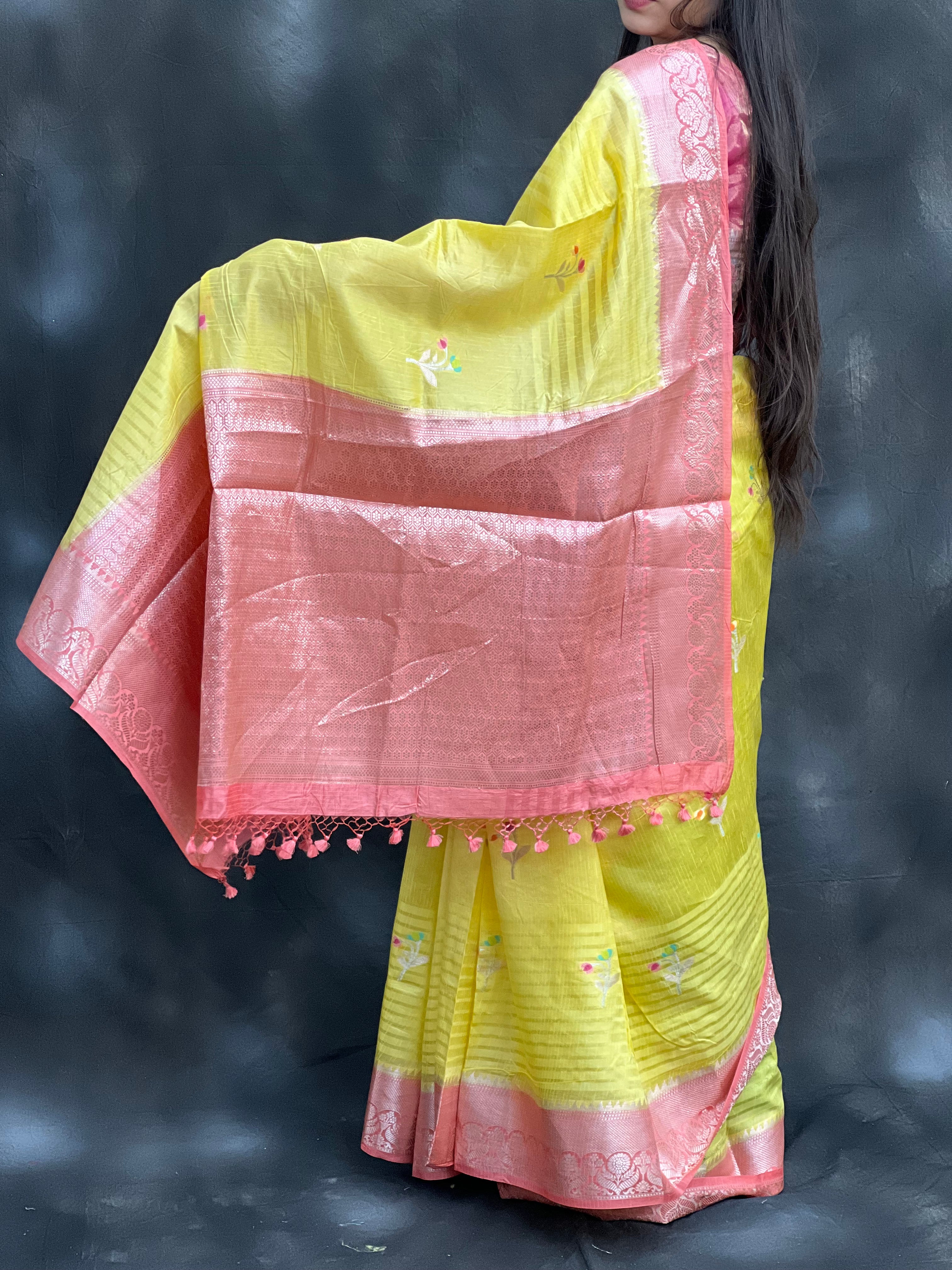 Classy Green Mango Silk Saree