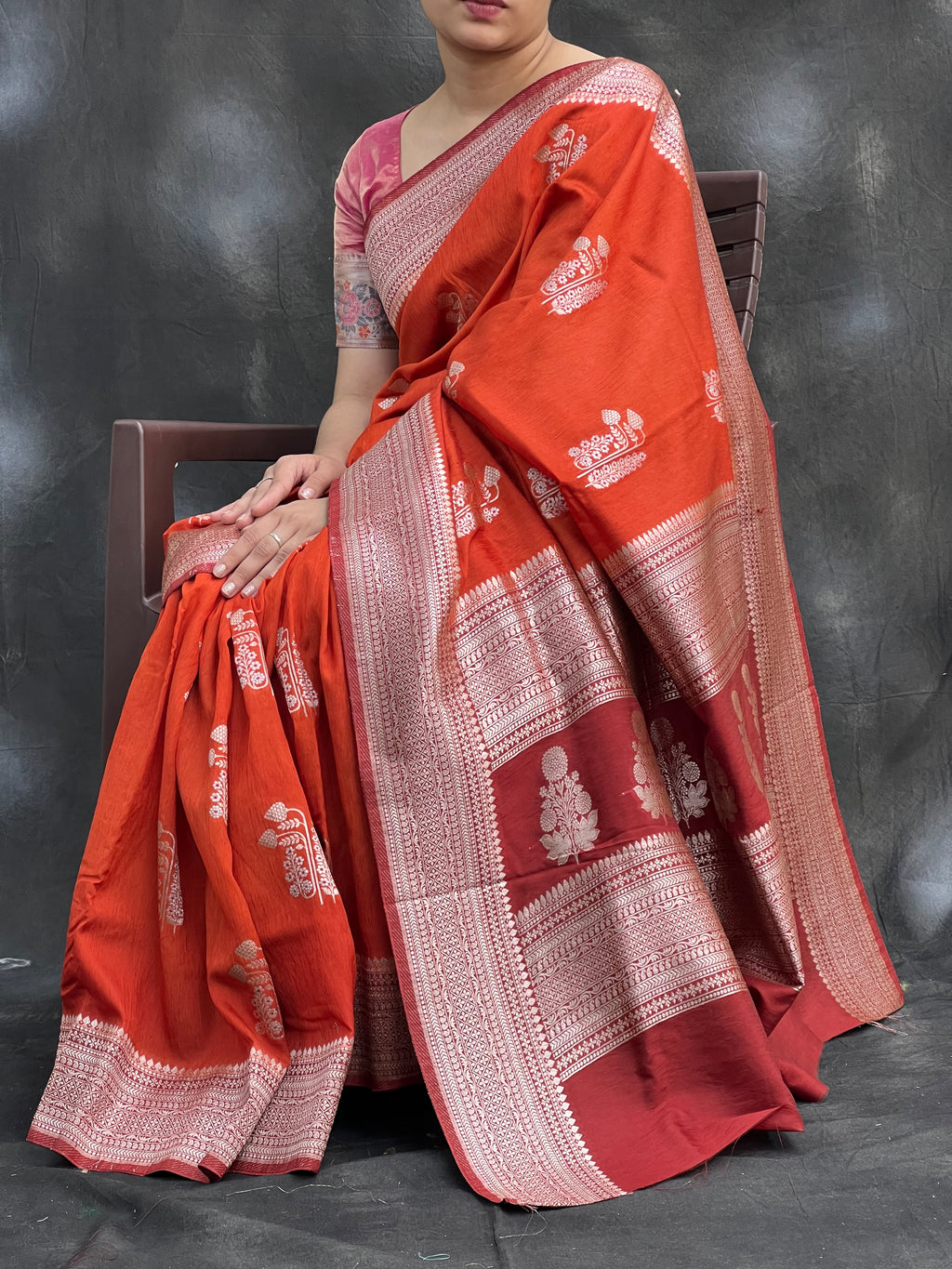 Rusty Delight Fancy Silk Saree