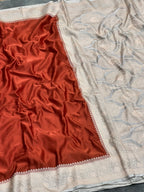 Plain Body Mashru Katan Silk Saree