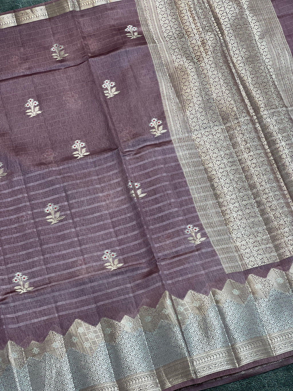 Eye Catching Green Mango Silk Saree