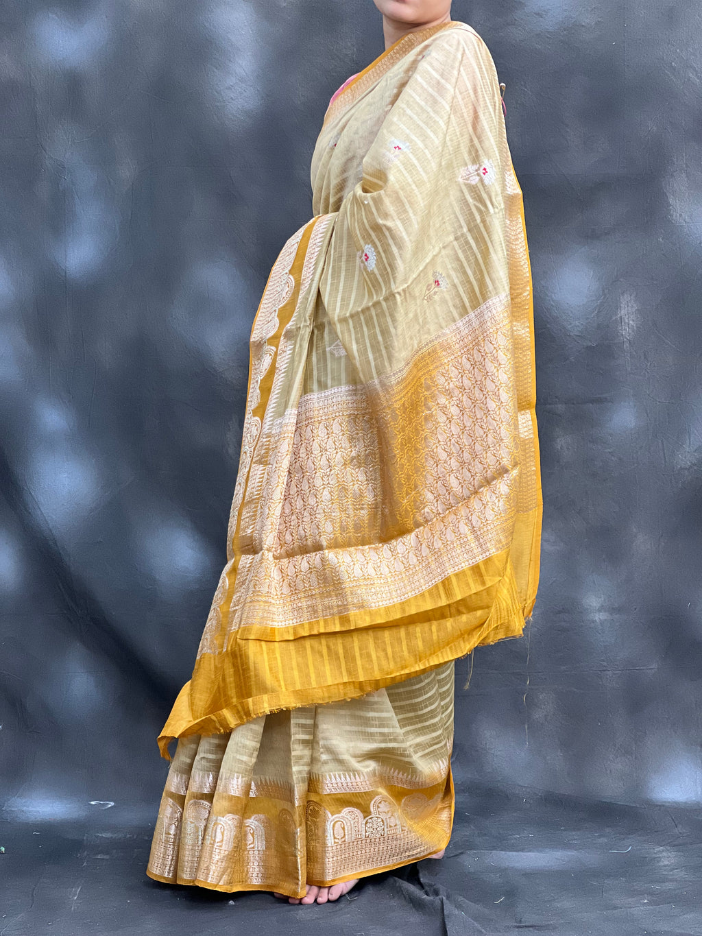 Charming Green Mango Silk Saree