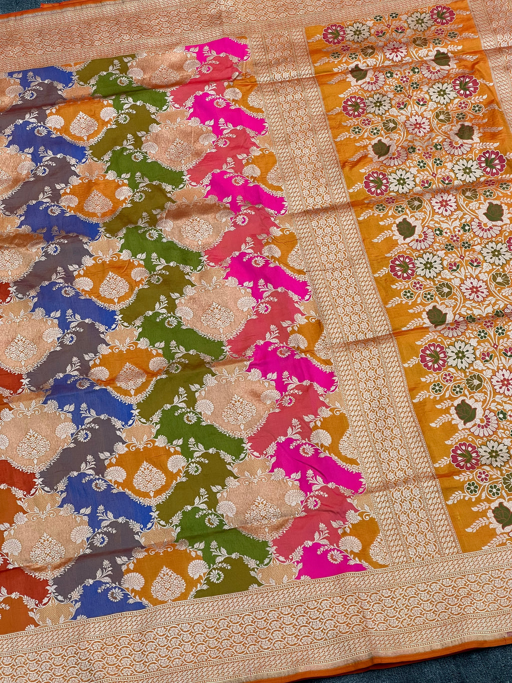 Handwoven Rarest Pure Rangkat Katan Silk Saree