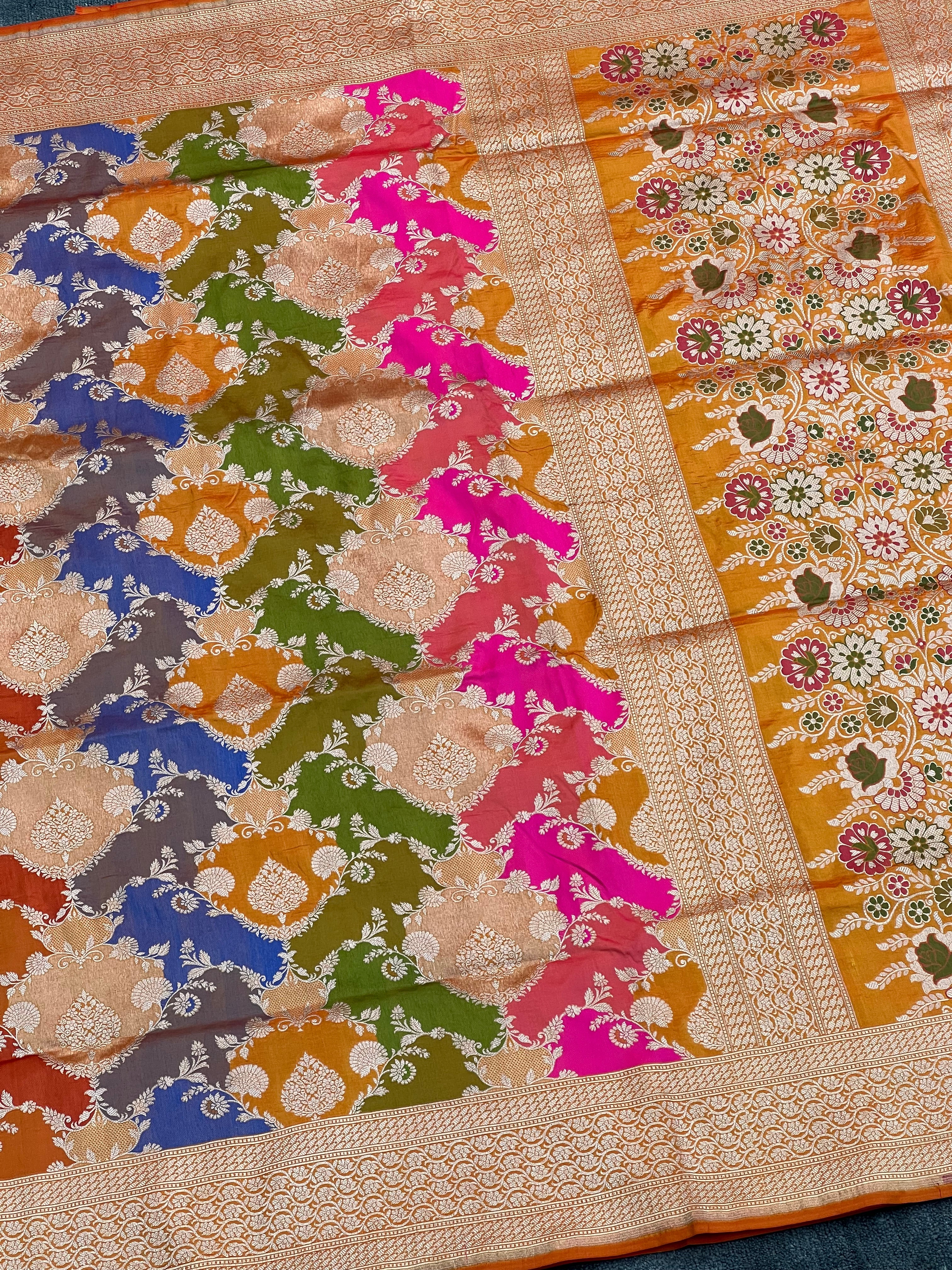 Handwoven Rarest Pure Rangkat Katan Silk Saree