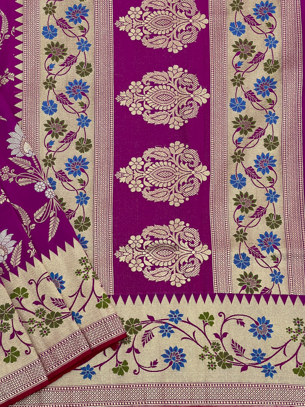 Vibrant Bridal Katan Silk Saree