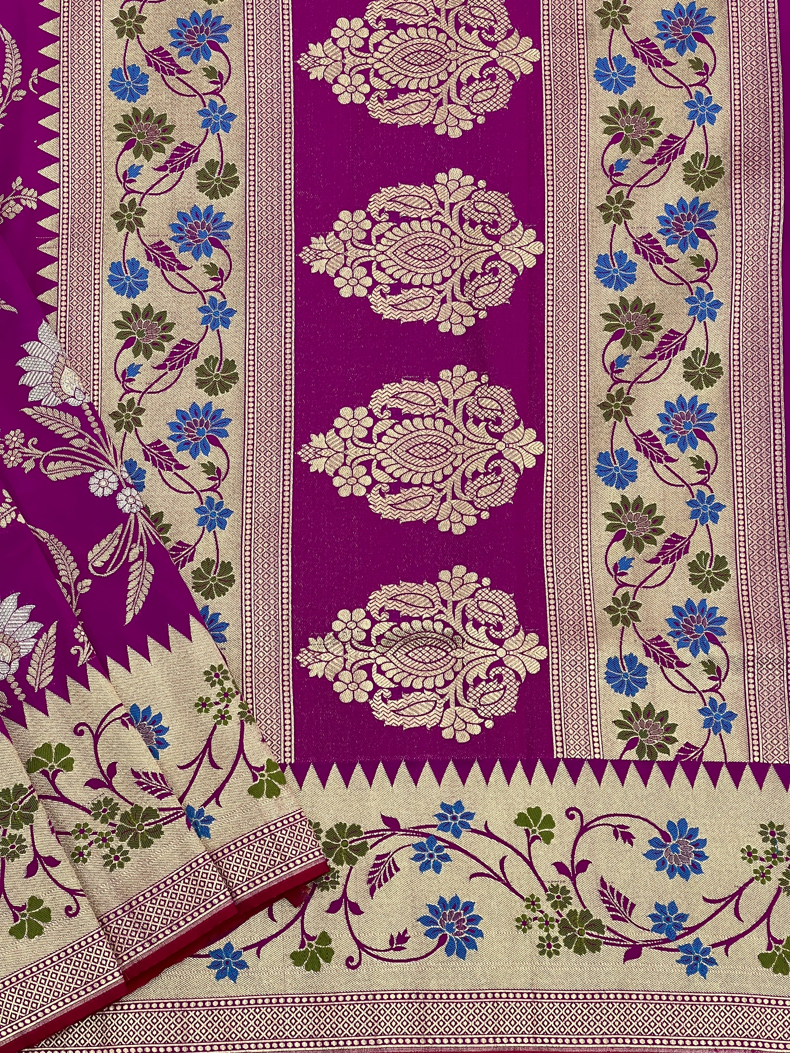 Vibrant Bridal Katan Silk Saree