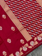Aesthetic Pure Handloom Katan Silk Saree