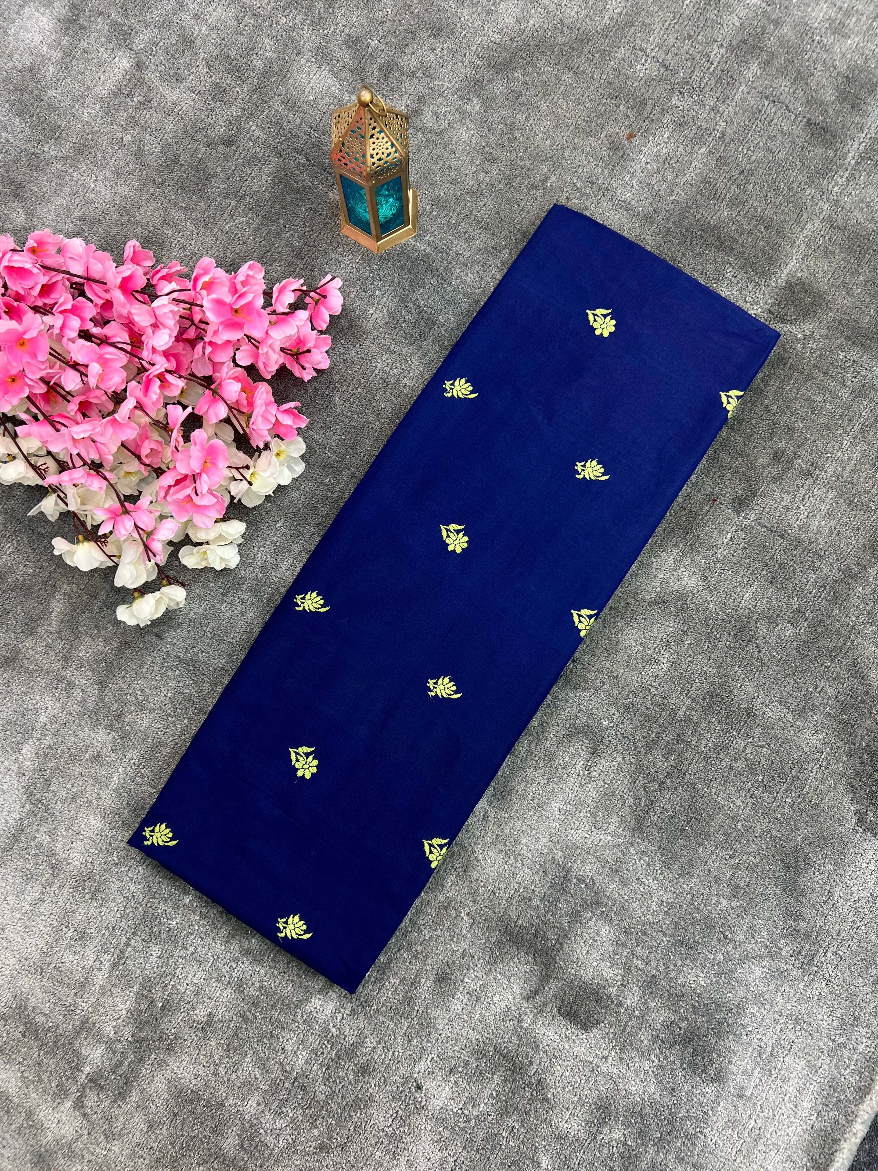Handloom Katan Silk Embroidery Saree