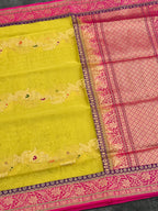Handloom Kadhwa Organza Silk Banarasi Saree