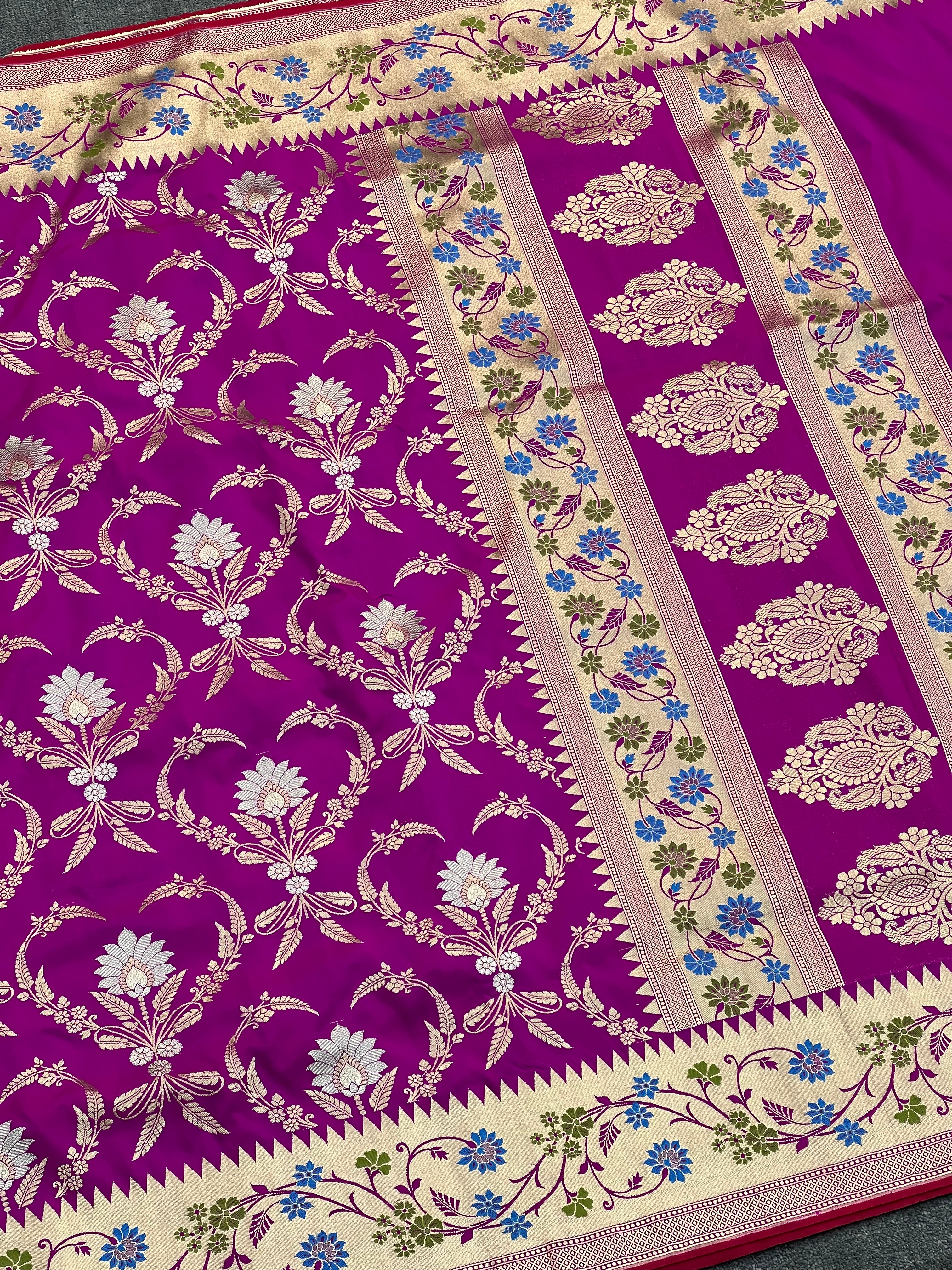 Vibrant Bridal Katan Silk Saree
