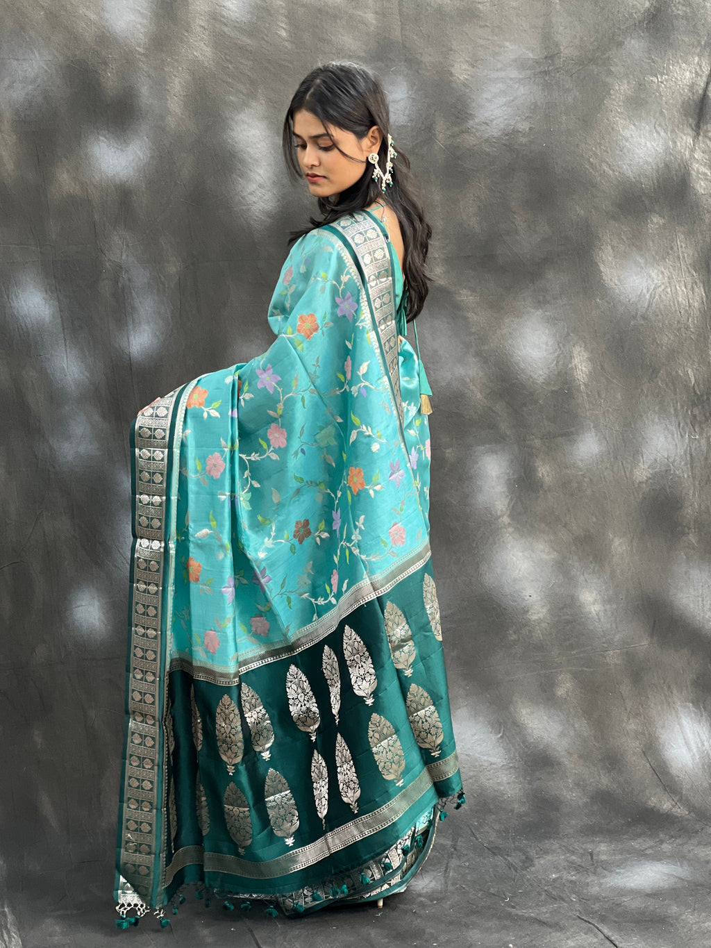 Luxurious & Rare Pure Mango Silk Tilfi Minakari Saree