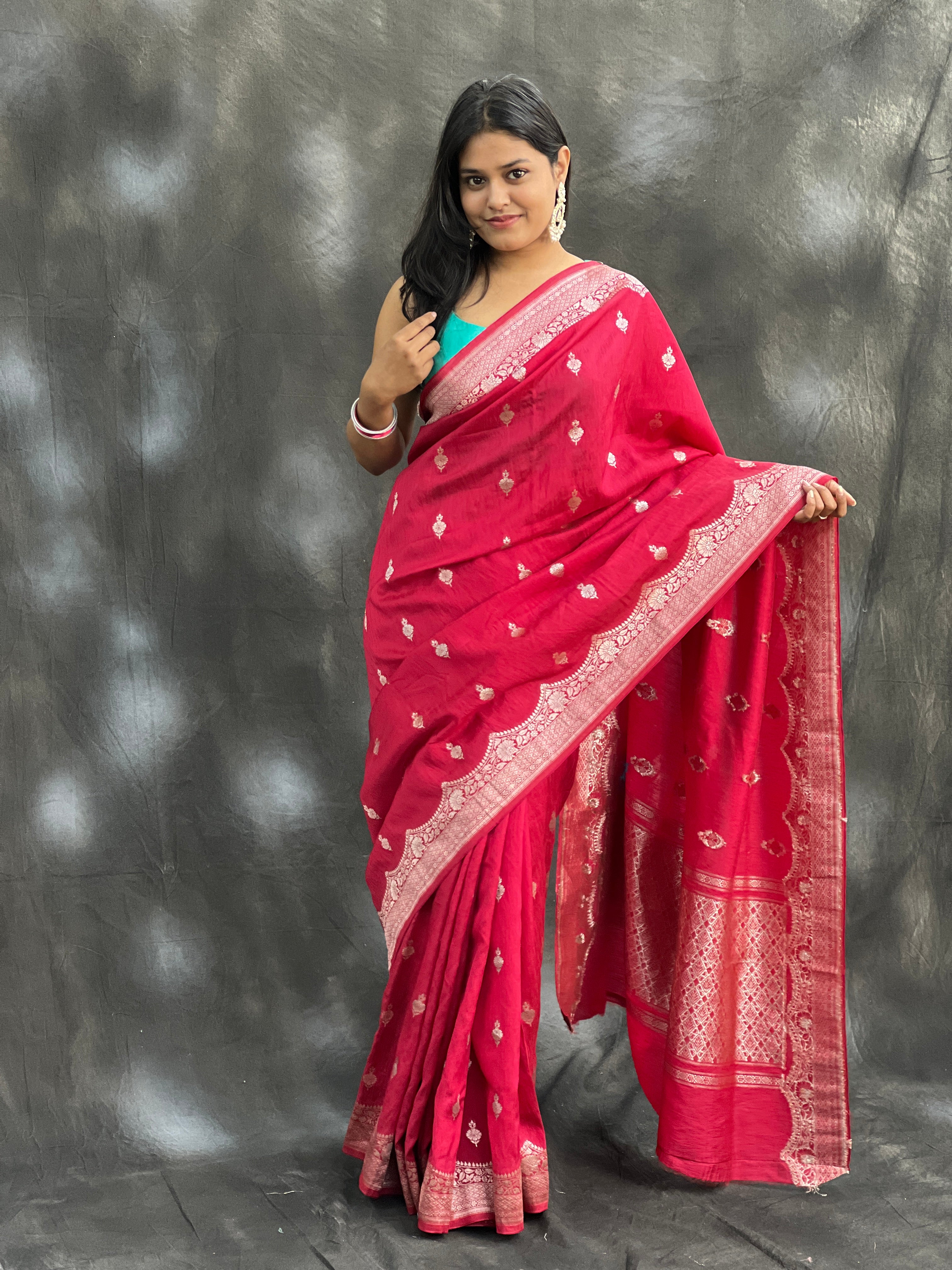 Bleeding Heart Fancy Silk Saree