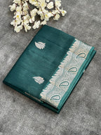 Eye Catching Green Mango Silk Saree