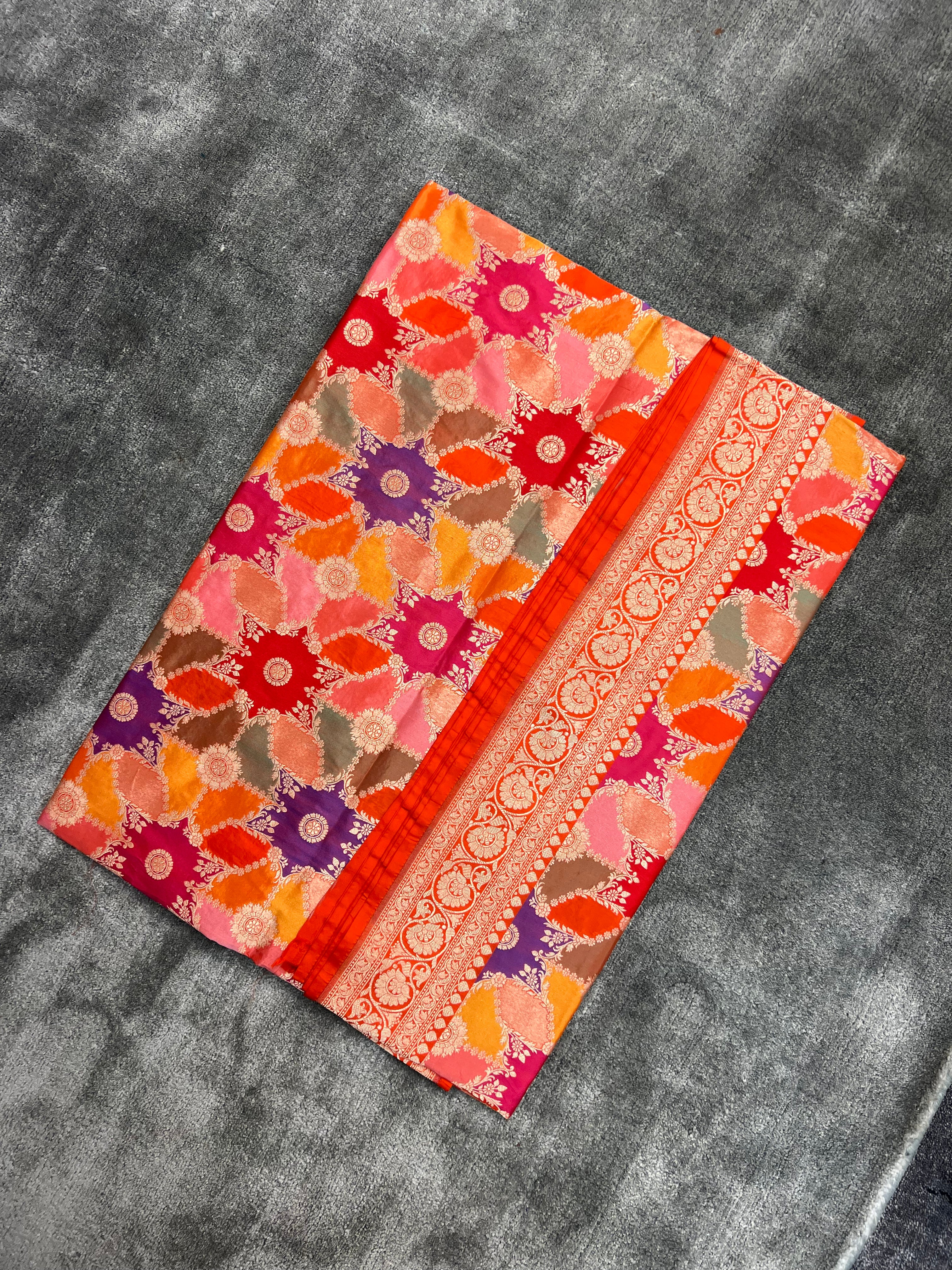 Handwoven Rarest Rangkat Pure Katan Silk Saree