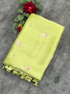 Glamorous Green Pure Mango Silk Banarasi Saree