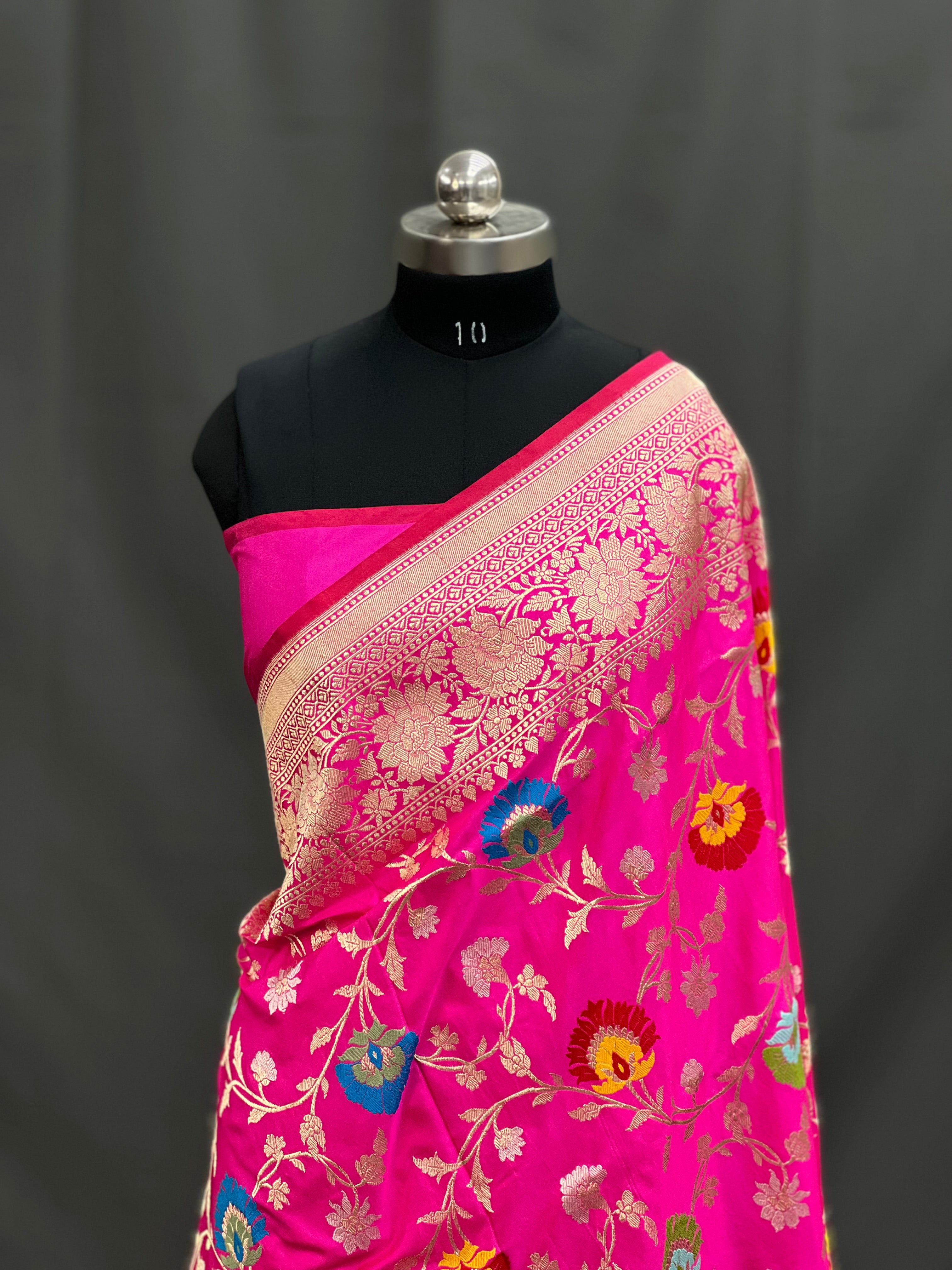 Handloom Kadhwa Katan Tilfi Minakari Saree