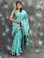 Luxurious & Rare Pure Mango Silk Tilfi Minakari Saree