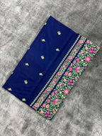 Handloom Katan Silk Embroidery Saree