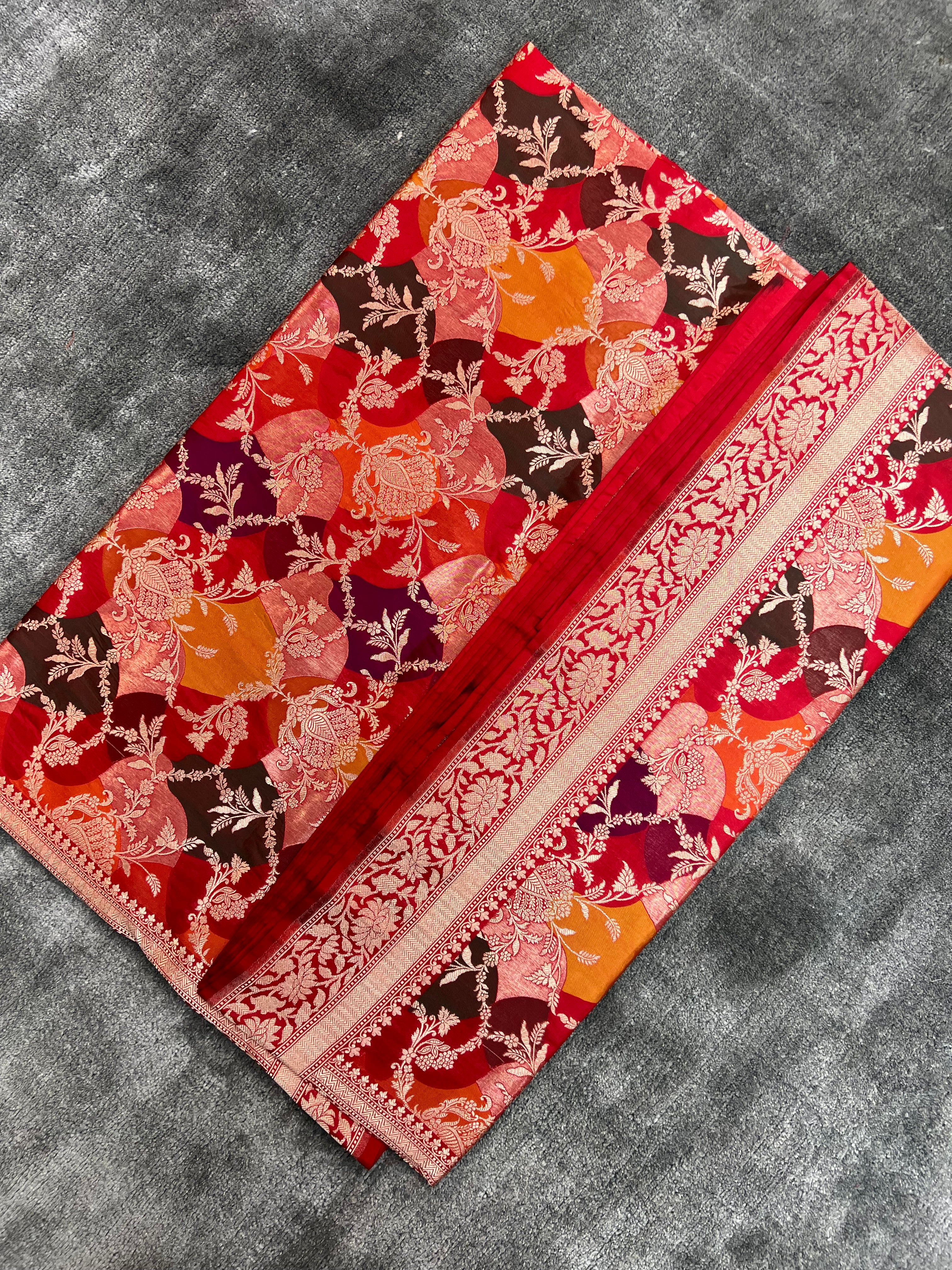 Handwoven Rarest Rangkat Pure Katan Silk Saree