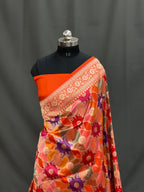 Handwoven Rarest Rangkat Pure Katan Silk Saree