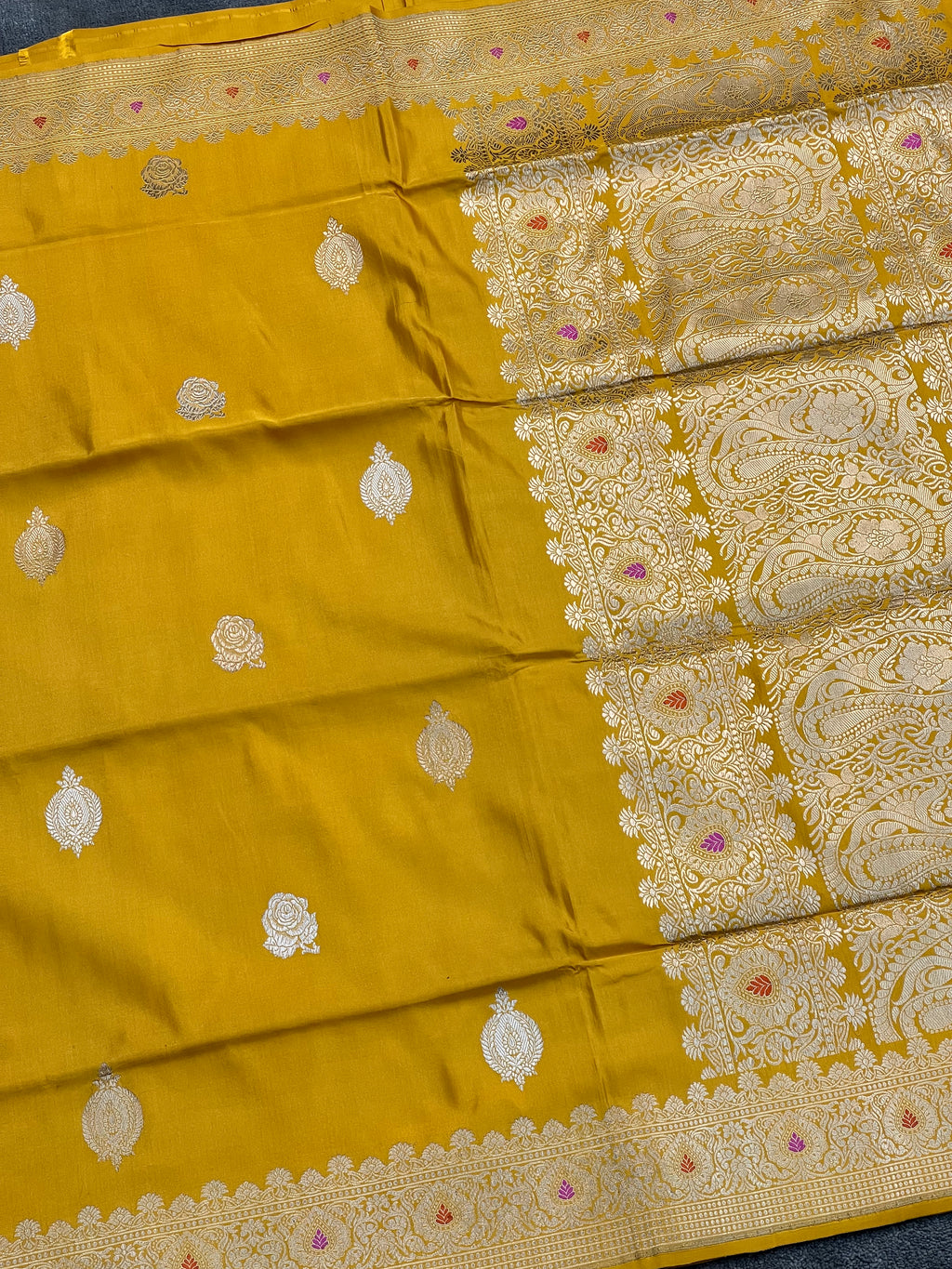 Handloom Kadhwa Pure Katan Silk Saree