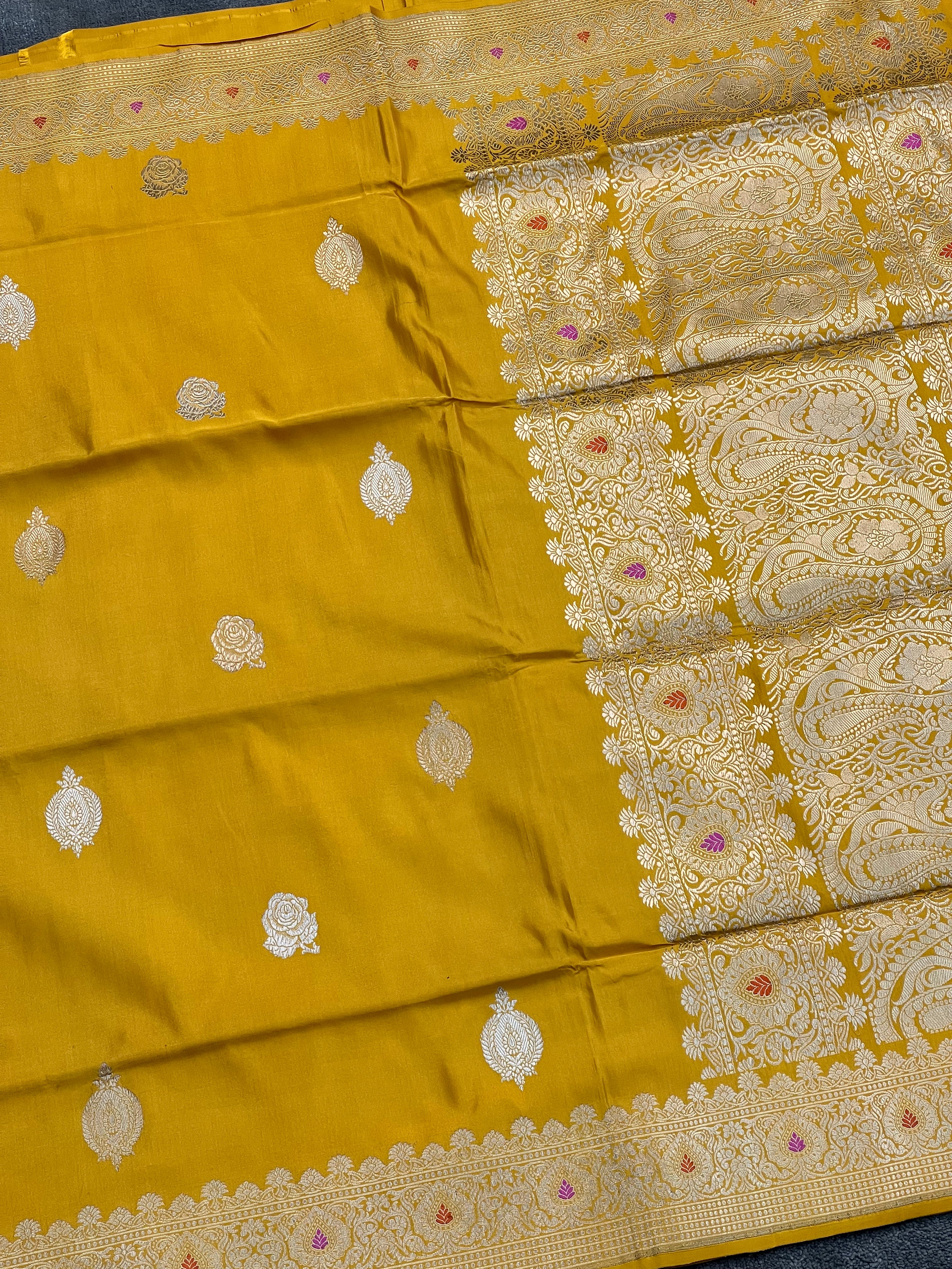 Handloom Kadhwa Pure Katan Silk Saree