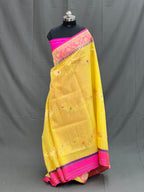 Handloom Kadhwa Organza Silk Banarasi Saree