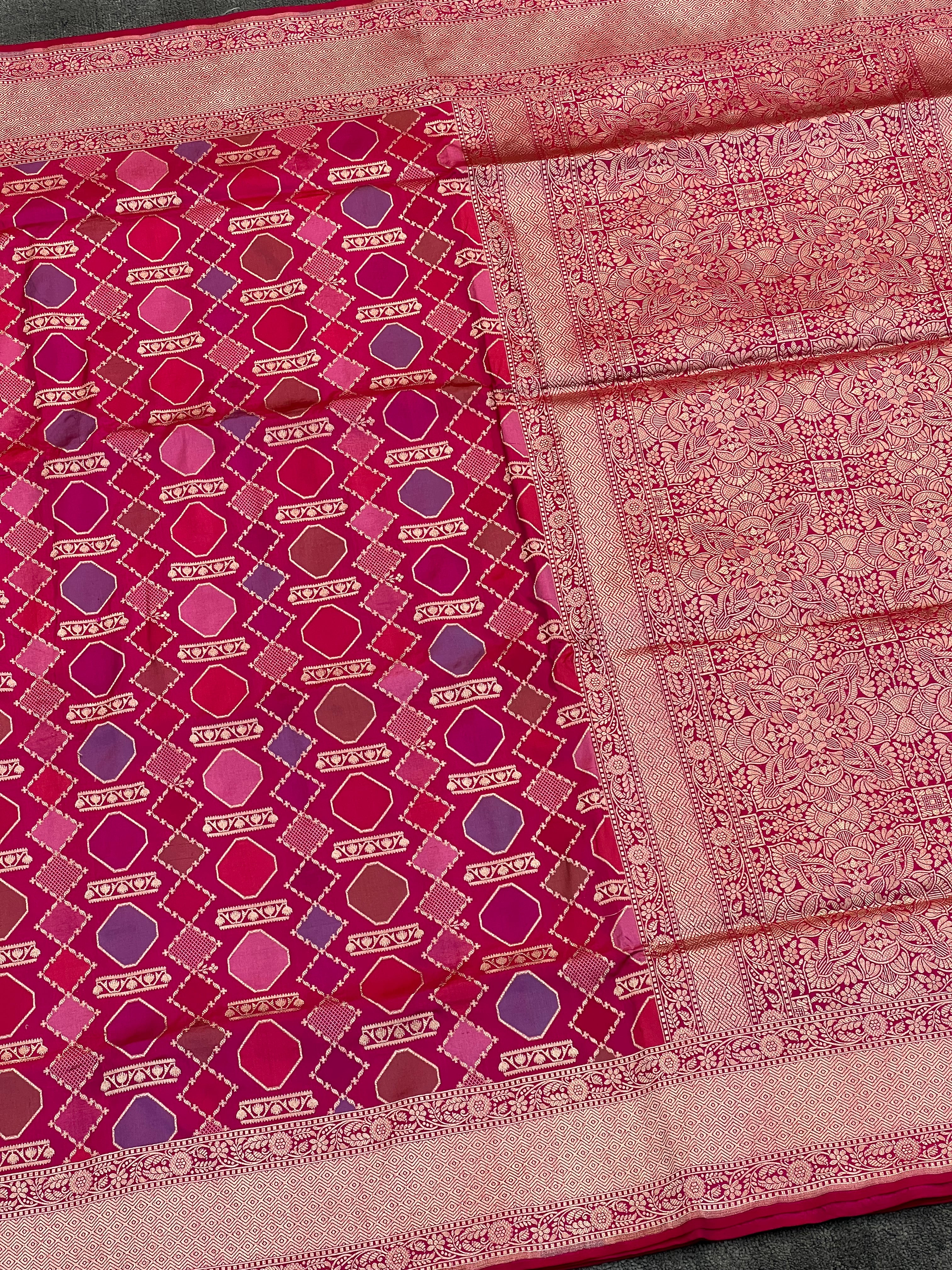 Handwoven Rarest Rangkat Pure Katan Silk Saree