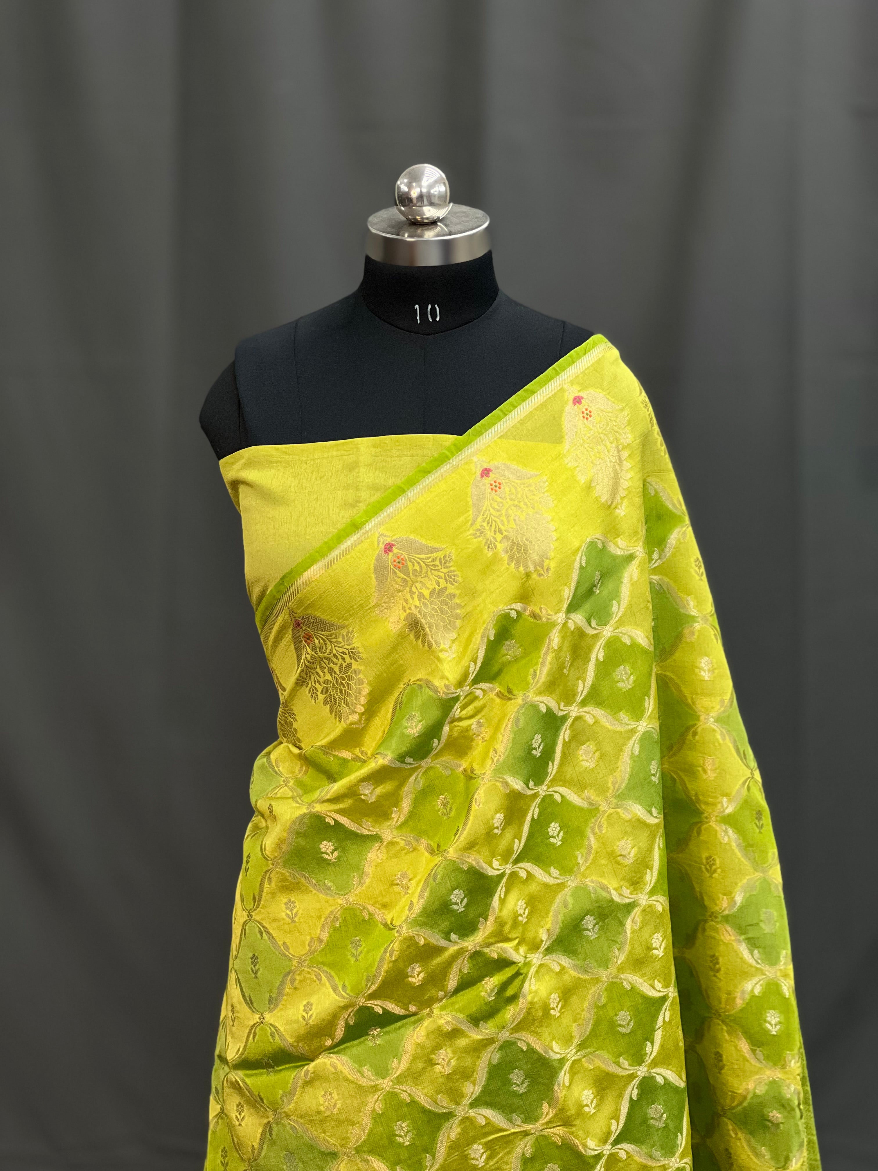 Rangkat Green Mango Silk Saree