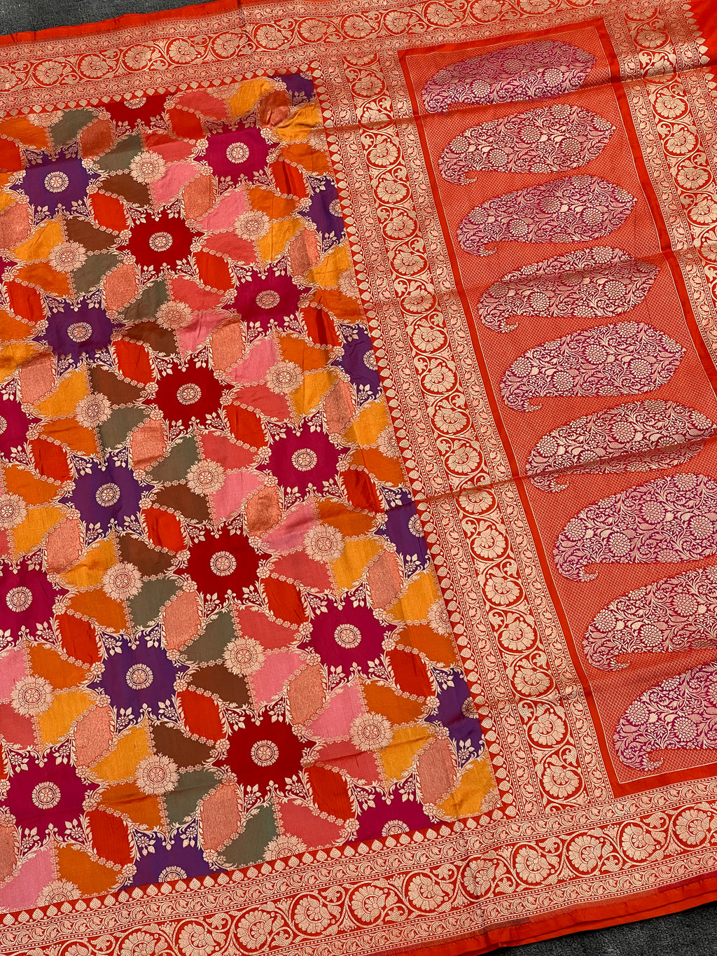 Handwoven Rarest Rangkat Pure Katan Silk Saree