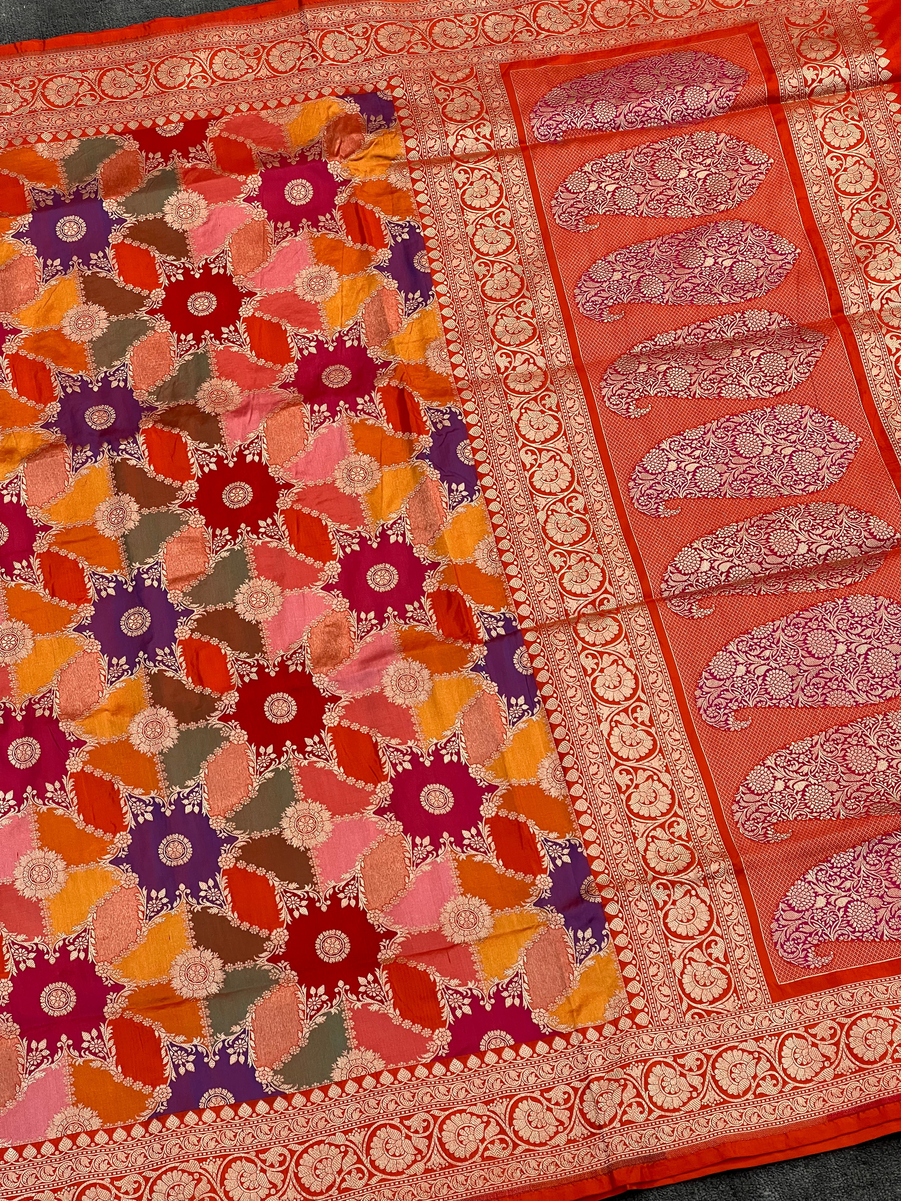 Handwoven Rarest Rangkat Pure Katan Silk Saree