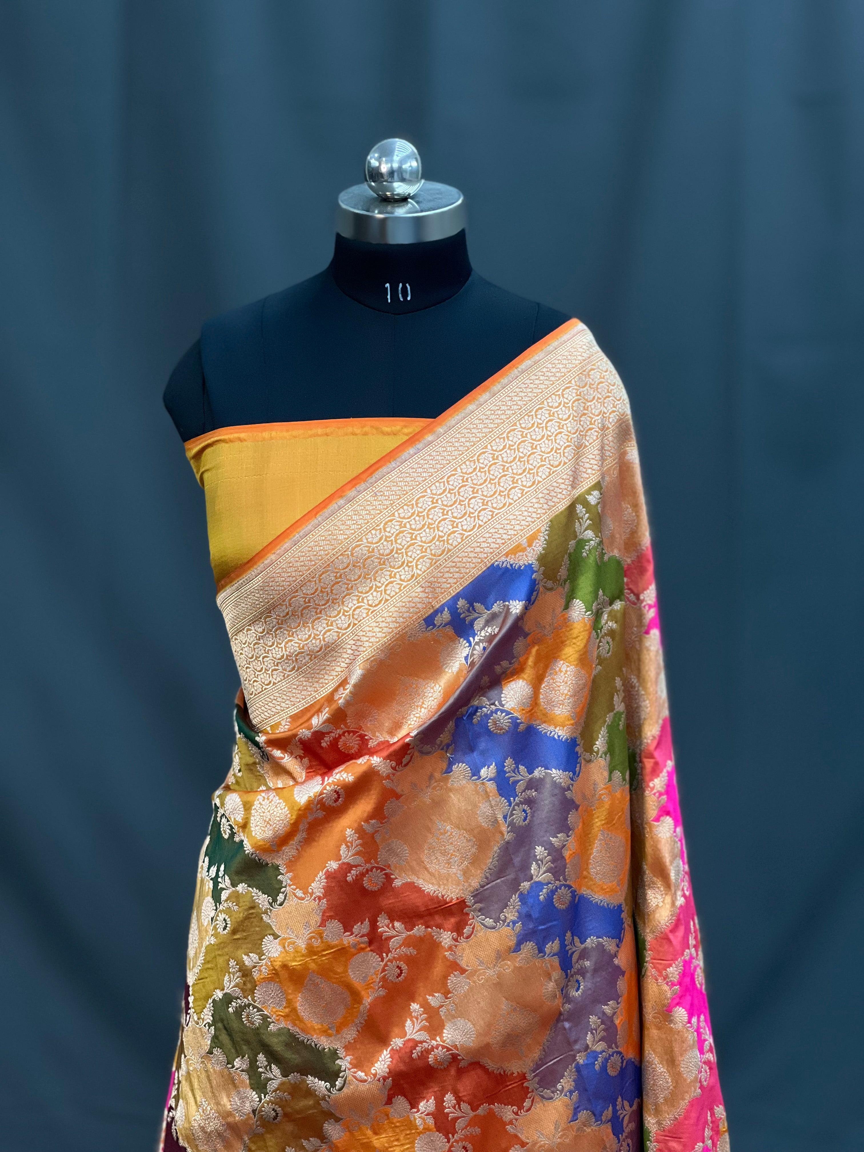 Handwoven Rarest Pure Rangkat Katan Silk Saree